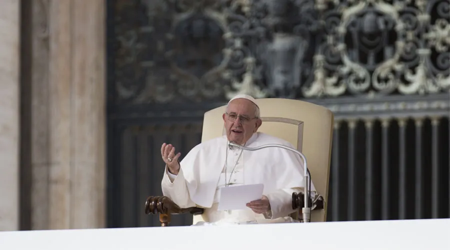 El Papa Francisco durante la Audiencia. Foto: Marina Testino / ACI Prensa