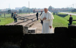 Papa Francisco reza en Auschwitz (2016)  / Foto: Lu2019Osservatore Romano  