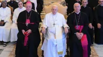 El Papa Francisco recibió a los Clérigos Regulares de la Orden de San Pablo este lunes 29 de mayo. Crédito: Vatican Media.