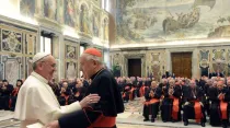 Papa Francisco y el Cardenal Angelo Sodano, decano del colegio cardenalicio en una foto de archivo. Crédito: Vatican News. 