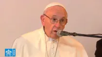 El Papa pronuncia su discurso. Foto: Captura Youtube