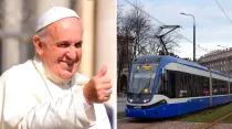 El Papa Francisco - Tranvía de Cracovia / Foto: Daniel Ibáñez (ACI Prensa) - Wikipedia Mach 240390 (CC-BY-3.0)