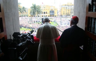 Papa Francisco antes del rezo del u00c1ngelus en Lima. Foto: G Pinedo / Arzobispado de Lima. 