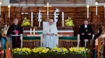 El Papa durante el encuentro ecuménico. Foto: Vatican Media