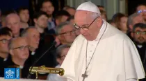 El Papa durante el encuentro ecuménico en Riga. Foto: Captura de Youtube