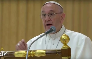 Papa Francisco en encuentro con Movimientos Populares. Foto: Captura de video / CTV. 