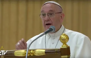 Papa Francisco en encuentro con Movimientos Populares. Foto: Captura de video / CTV. 