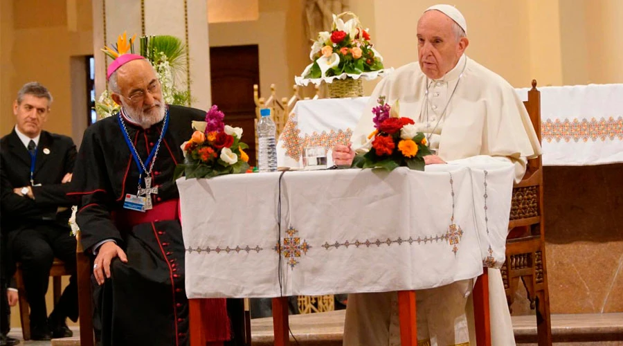 El Papa pronuncia su discurso. Foto: ACI Prensa?w=200&h=150