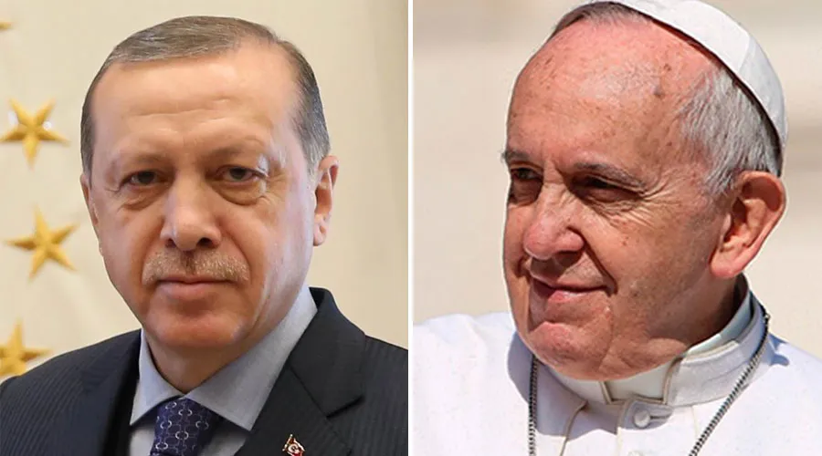 El Presidente Erdogan y el Papa Francisco. Foto: Wikipedia / ACI Prensa