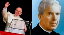 El Papa Francisco y el Beato Giovanni Schiavo. Foto: L'Osservatore Romano y Diu00f3cesis de Caxias do Sul
