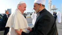 El Papa con el Gran Imán de Al-Azhar. Foto: Vatican Media