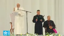 El Papa habla a los jóvenes en Vilna. Foto: Captura de Youtube