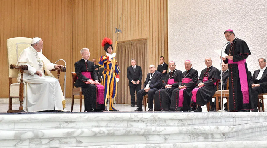 El Papa Francisco durante la audiencia en el Aula Pablo VI. Foto: L'Osservatore Romano