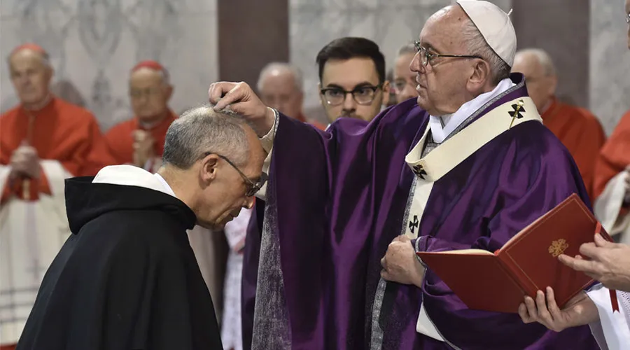 El Papa el Miércoles de Ceniza del año 2018. Foto: Vatican Media