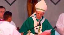 Papa Francisco en Misa en Cartagena / Captura de pantalla (Youtube)