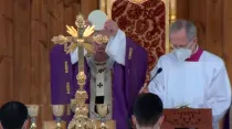 El Papa Francisco al presidir la Misa este tercer domingo de Cuaresma en Irak. Captura video Vatican Media