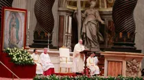 El Papa Francisco durante Misa por la Virgen de Guadalupe / Foto: Daniel Ibáñez (ACI Prensa)