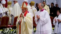 El Papa durante la celebración de la Misa. Foto: VAMP POOL