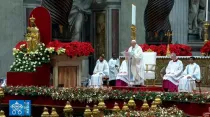 El Papa Francisco presidió la Misa en el Vaticano. Foto: Captura de Youtube