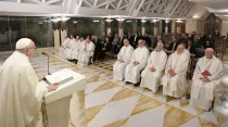 El Papa Francisco en la Misa celebrada en Casa Santa Marta. Foto: Vatican Media