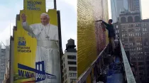 El gigantesco mural del Papa Francisco en Nueva York. Foto: Van Hecht-Nielsen