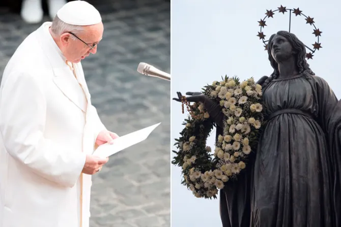 Esta es la oración que el Papa Francisco rezó ante la imagen de la Inmaculada en Roma