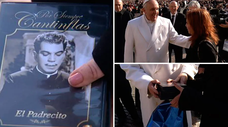 Papa Francisco con las películas de Cantiflas / Twitter de Valentina Alazraki?w=200&h=150