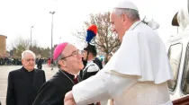 El Papa Francisco a su llegada a Pietrelcina. Foto: Vatican Media