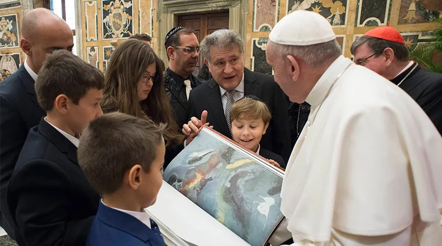 El Papa Francisco con el rabino Abraham Skorka para la presentación de una edición especial de la Torá en el Vaticano / Foto: L’ Osservatore Romano ?w=200&h=150