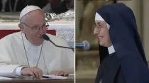 Papa Francisco y la Madre Rosangela Sala. Fotos: Captura de video / CTV.