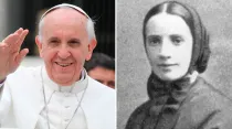 El Papa Francisco y Madre Cabrini. Foto: ACI Prensa / Dominio Público