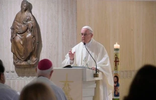 El Papa Francisco en la Misa de Santa Marta. Foto: Vatican Media 