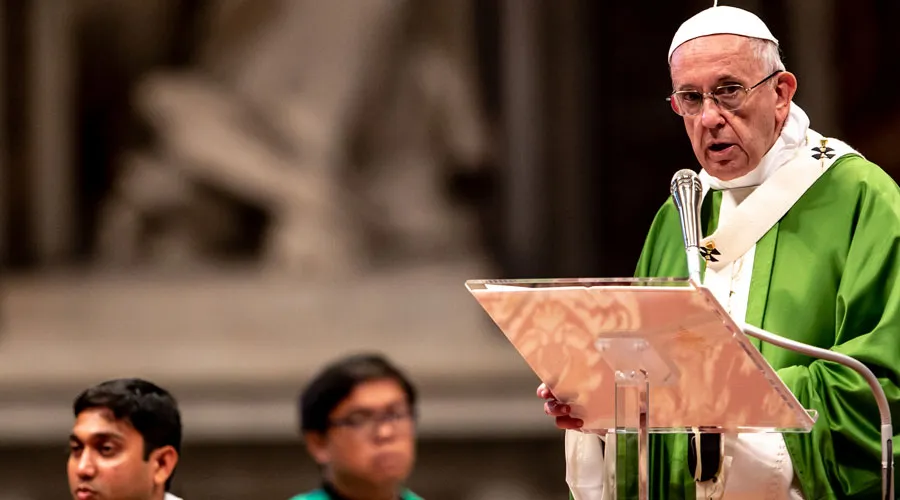 El Papa durante la Misa de clausura. Foto: Daniel Ibáñez / ACI Prensa