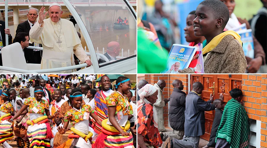 Fotos : Papa Francisco en Uganda y fieles ugandeses / Crédito : Martha Calderón - ACI Prensa