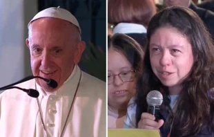 El Papa Francisco y Lina Maru00eda / Foto: Captura Twitter El Papa en Colombia 