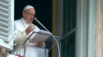 El Papa durante el rezo del u00c1ngelus. Foto: Captura Youtube