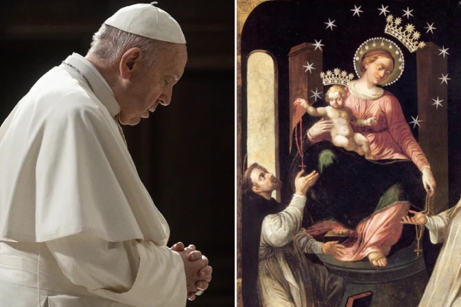 El Papa alienta a unirse espiritualmente a próxima Súplica de la Virgen del Rosario 