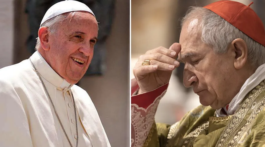 Papa Francisco y Cardenal Silvano Tomasi. Fotos: Daniel Ibáñez / ACI Prensa