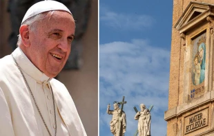 Papa Francisco. Foto: ACI Prensa. Virgen Mater Ecclesiae. Foto: Pablo Esparza / ACI Prensa 
