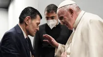 Papa Francisco con Abdullah Kurdi en Erbil. Foto: Vatican Media