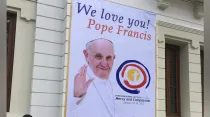 Afiche del Papa Francisco en Sri Lanka. Foto: Álvaro de Juana / ACI Prensa