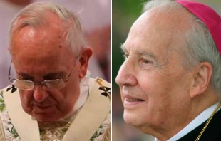 Papa Francisco. Foto: Alan Holdren (ACI Prensa) / Mons. Javier Echevarru00eda. Foto: Sitio web Opus Dei 