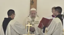 El Papa Francisco en el rezo del Ángelus en Camerino. Foto: Vatican Media / ACI