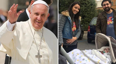 FOTOS: Papa Francisco bendice a niu00f1o de 2 au00f1os que padece rara enfermedad