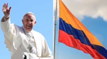 El Papa Francisco - Bandera de Colombia / Foto: Daniel Ibu00e1u00f1ez (ACI Prensa) - Pixabay (Dominio Pu00fablico)