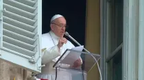 El Papa Francisco preside el Ángelus de este domingo. Captura Youtube