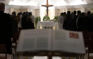 El Papa Francisco en la Misa de la Casa Santa Marta. Foto: Vatican Media  