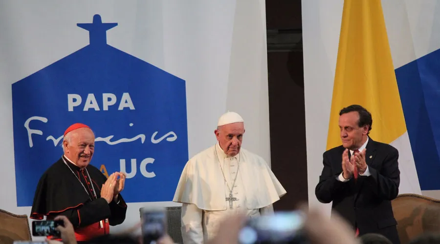 El Papa Francisco en la Pontificia Universidad Católica de Chile. Foto: Álvaro de Juana / ACI Prensa