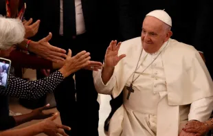 El Papa Francisco ha visitado el Centro Parroquial de Serafina, viernes 4 de agosto 2023. Crédito: Daniel Ibáñez/ACI Prensa. 