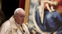 Papa Francisco en el Consistorio de 2020. Foto: Vatican Pool / Daniel Ibáñez / ACI Prensa
